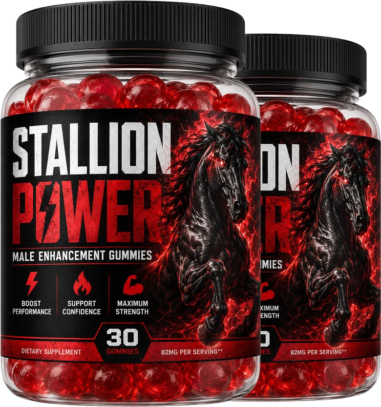 A single bottle of Stallion Power gummies